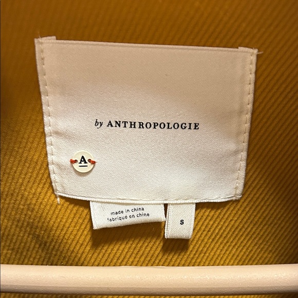 Anthropologie Nora Flounce Sleeved Trucker Jacket in Mustard - S - Picture 2 of 7